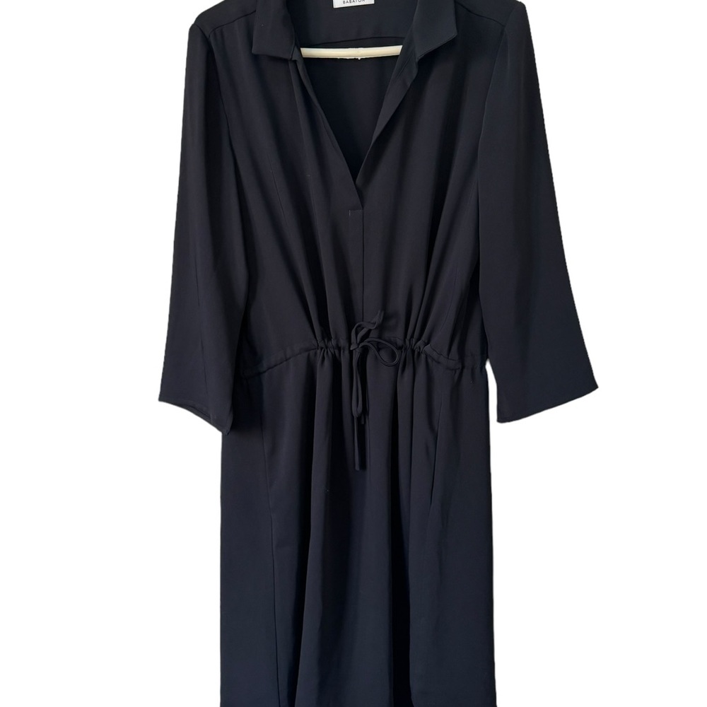 Babaton by Aritzia black tie waist dress size large - Picture 2 of 7